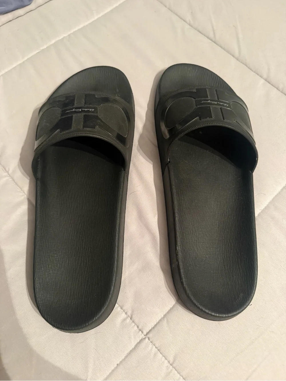 Salvatore Ferragamo Black Slide Sandals